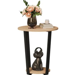 Stolik kawowy ława jasny brąz nowoczesny loft industrialny do salonu 50 cm