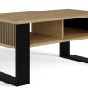Stolik kawowy ława Modern 2P SLIM dąb artisan czerń lamele