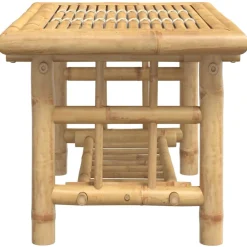 Stolik Kawowy Ława Stół Bambusowy 70x45x36 Półka Do Salonu Do Pokoju
