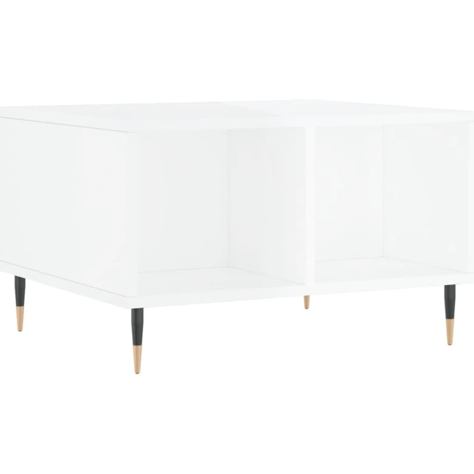 Stolik Kawowy Ława Stół Biały Połysk 60x50x36.5 Przegrody Do Salonu
