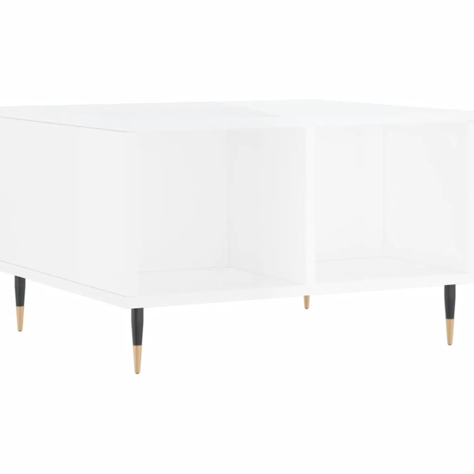 Stolik Kawowy Ława Stół Biały Połysk 60x50x36.5 Przegrody Do Salonu
