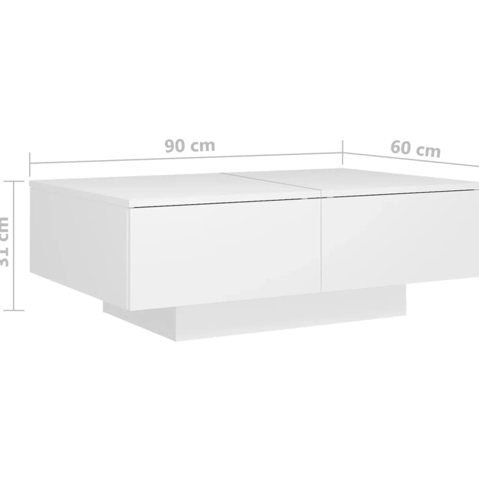 Stolik Kawowy Ława Stół Biały 90x60x31 Do Salonu Do Pokoju