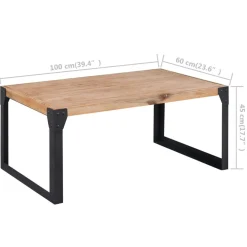 Stolik Kawowy Ława Stół Brązowy Drewniany 100x60x45 Do Salonu Do Pokoju