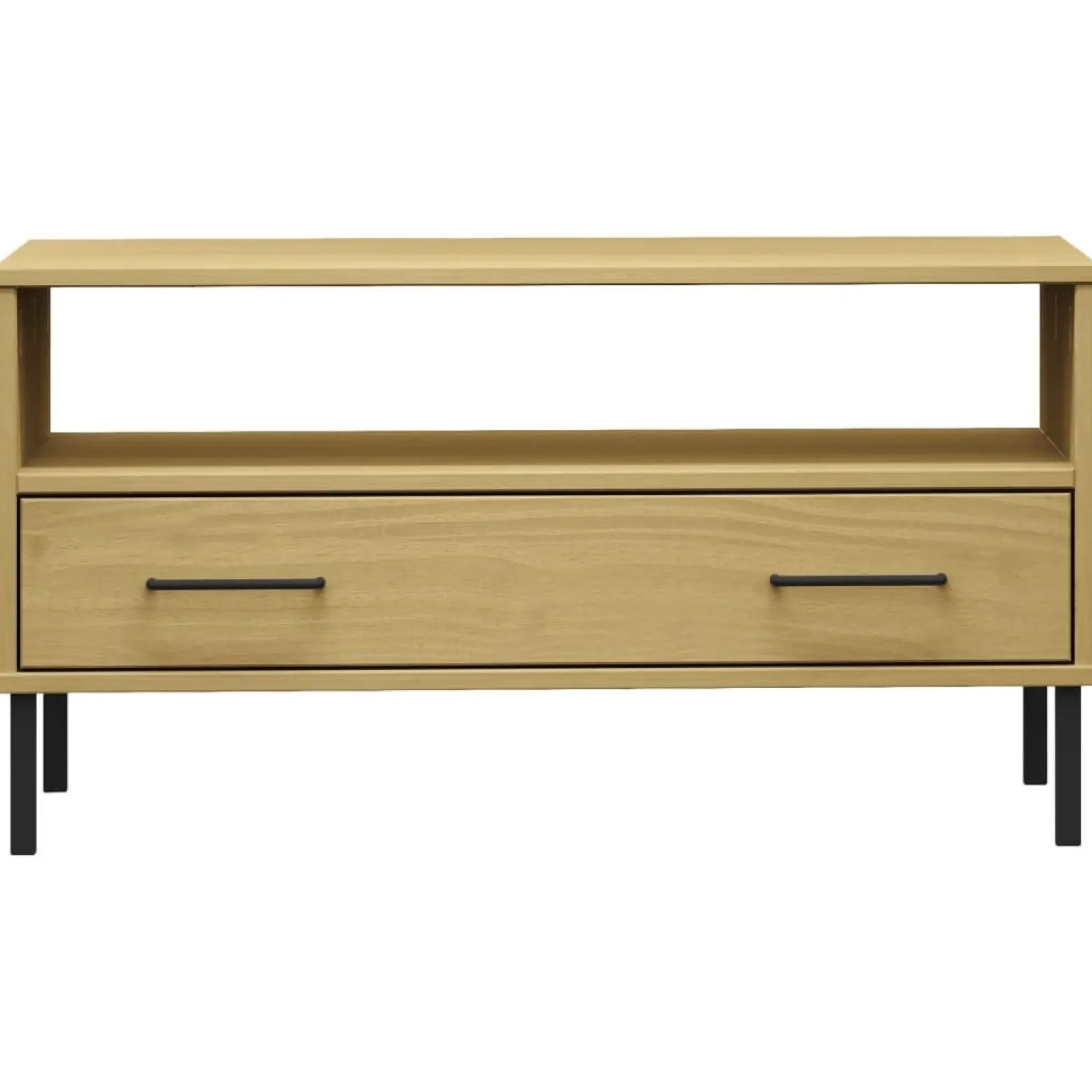 Stolik Kawowy Ława Stół Brązowy Drewniany 85x50x45 Szuflady Do Salonu