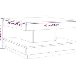 Stolik Kawowy Ława Stół Brązowy 60x60x35 Do Salonu Do Pokoju