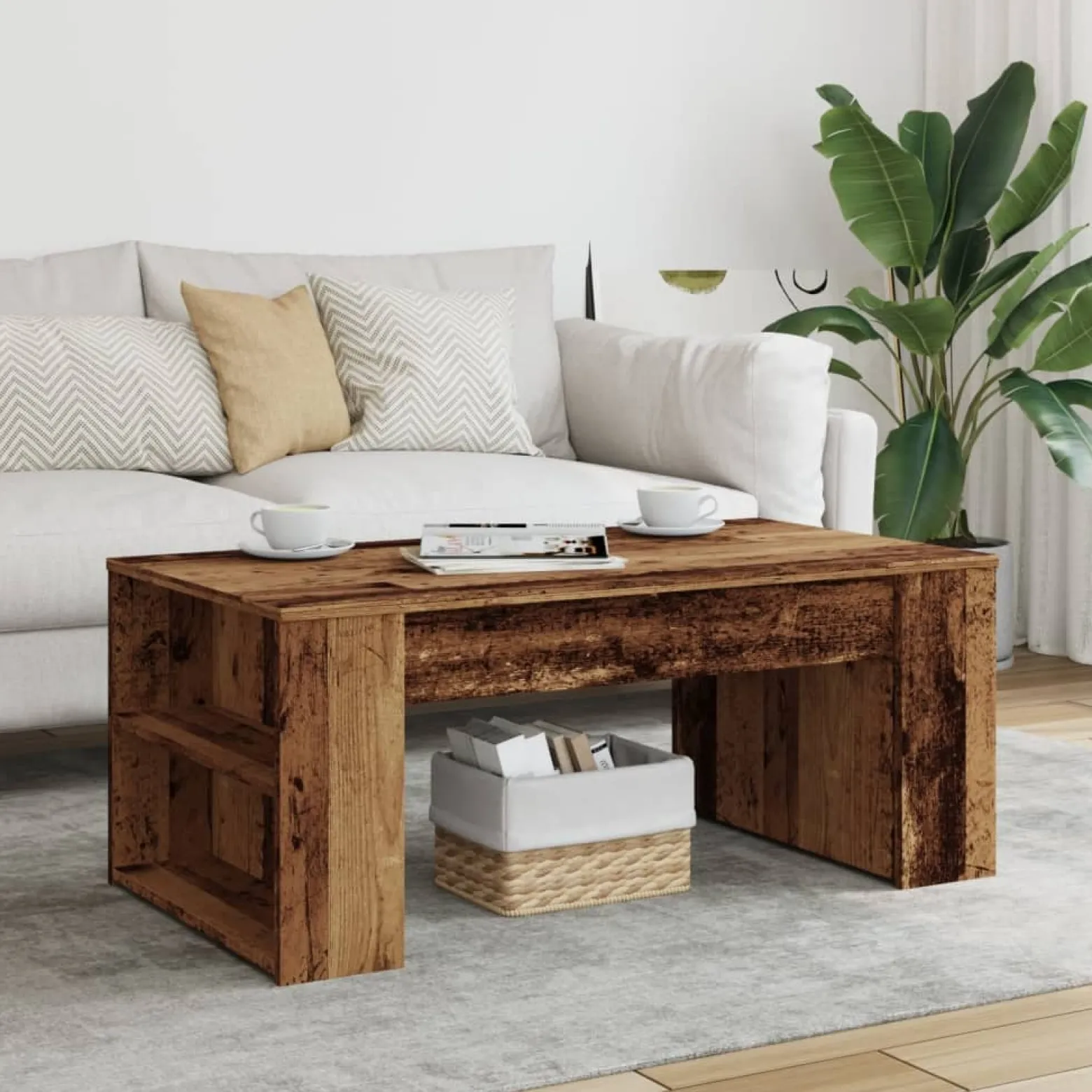 Stolik Kawowy Ława Stół Brązowy 102x55x42 Do Salonu Do Pokoju