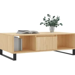 Stolik Kawowy Ława Stół Brązowy 104x60x35 Przegrody Do Salonu Do Pokoju