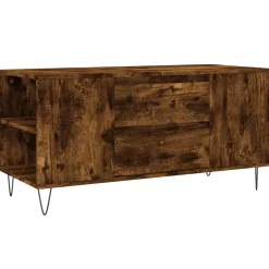 Stolik Kawowy Ława Stół Brązowy 102x44.5x50 Szuflady Przegrody Do Salonu