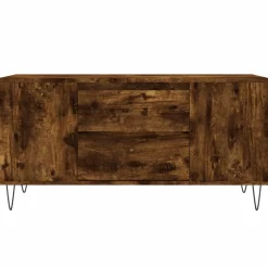 Stolik Kawowy Ława Stół Brązowy 102x44.5x50 Szuflady Przegrody Do Salonu