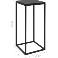 Stolik Kawowy Ława Stół Czarny Metalowy 25x25x60 Do Salonu Do Pokoju