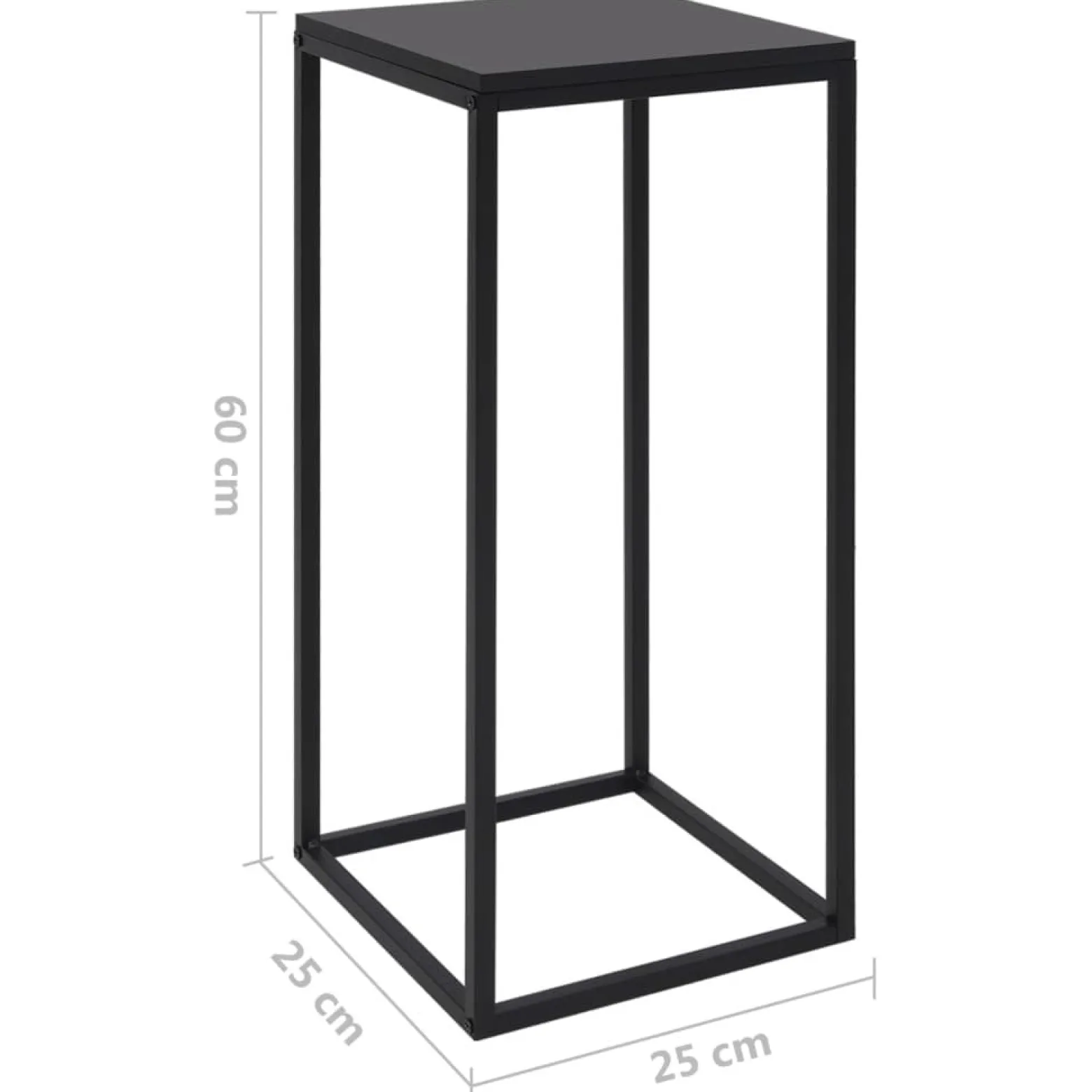 Stolik Kawowy Ława Stół Czarny Metalowy 25x25x60 Do Salonu Do Pokoju