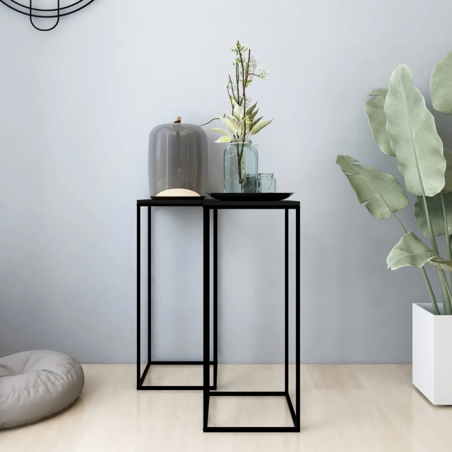 Stolik Kawowy Ława Stół Czarny Metalowy 25x25x60 Do Salonu Do Pokoju