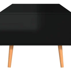 Stolik Kawowy Ława Stół Czarny Połysk 100x49.5x43 Do Salonu Do Pokoju