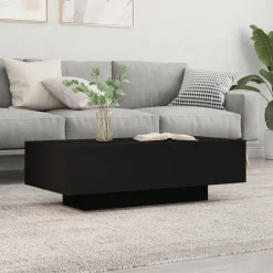 Stolik Kawowy Ława Stół Czarny 100x49.5x31 Do Salonu Do Pokoju