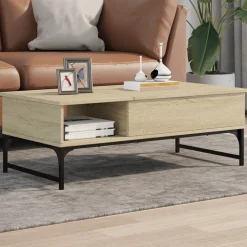 Stolik Kawowy Ława Stół Dąb Sonoma 100x50x35 Ukryty Schowek Do Salonu