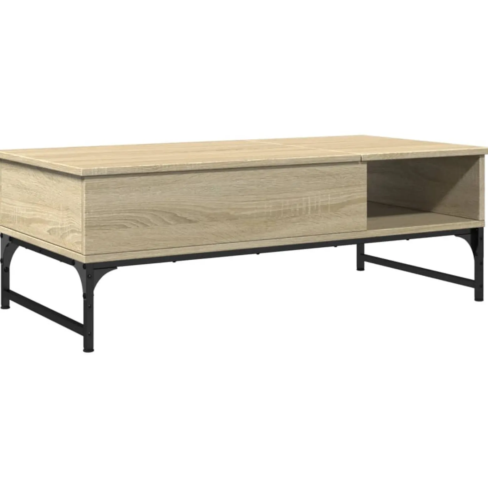 Stolik Kawowy Ława Stół Dąb Sonoma 100x50x35 Ukryty Schowek Do Salonu