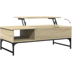 Stolik Kawowy Ława Stół Dąb Sonoma 100x50x35 Ukryty Schowek Do Salonu