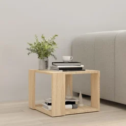 Stolik Kawowy Ława Stół Dąb Sonoma 40x40x30 Półka Do Salonu Do Pokoju