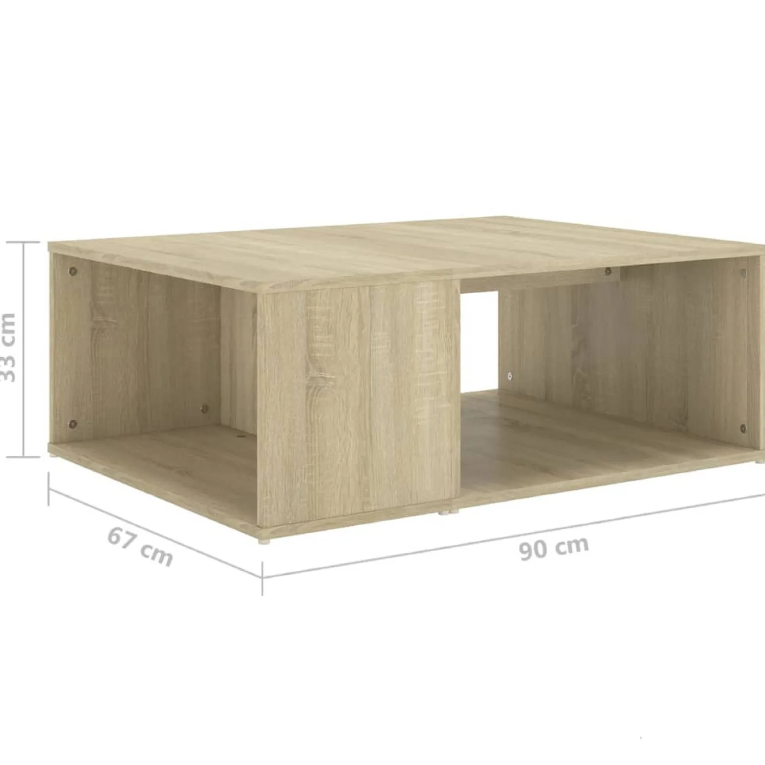 Stolik Kawowy Ława Stół Dąb Sonoma 90x67x33 Półka Do Salonu Do Pokoju