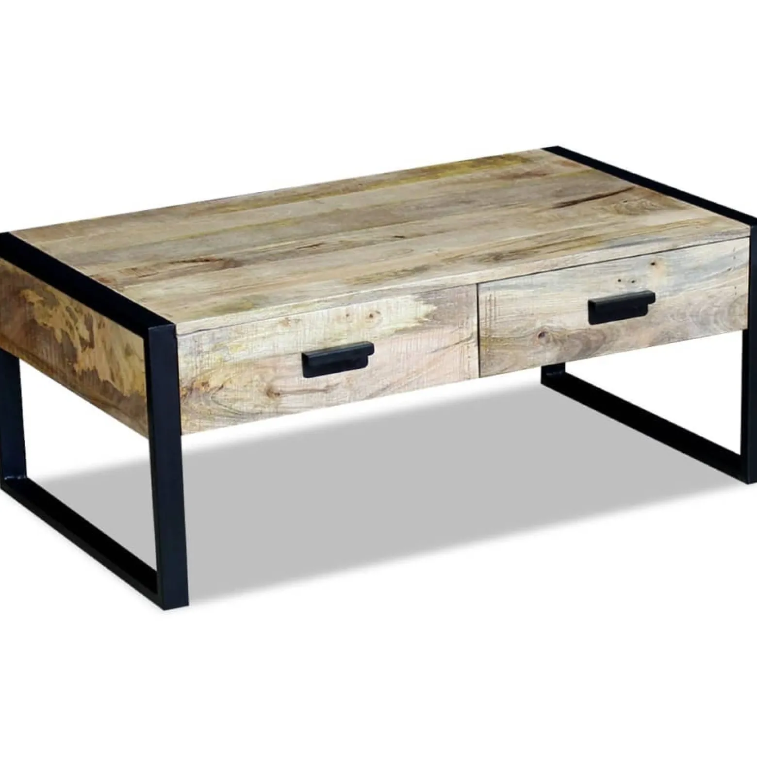 Stolik Kawowy Ława Stół Drewniany 100x60x40 Szuflady Do Salonu Do Pokoju