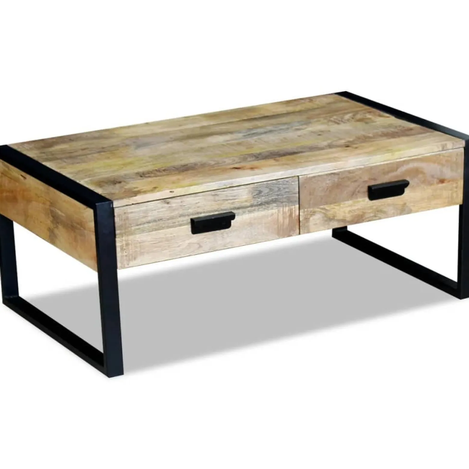 Stolik Kawowy Ława Stół Drewniany 100x60x40 Szuflady Do Salonu Do Pokoju