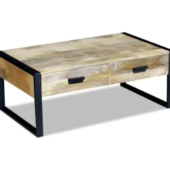 Stolik Kawowy Ława Stół Drewniany 100x60x40 Szuflady Do Salonu Do Pokoju