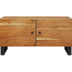 Stolik Kawowy Ława Stół Drewniany 80x50x40 Drzwiczki Do Salonu Do Pokoju