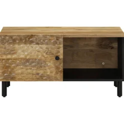 Stolik Kawowy Ława Stół Drewniany 80x50x40 Drzwiczki Do Salonu Do Pokoju