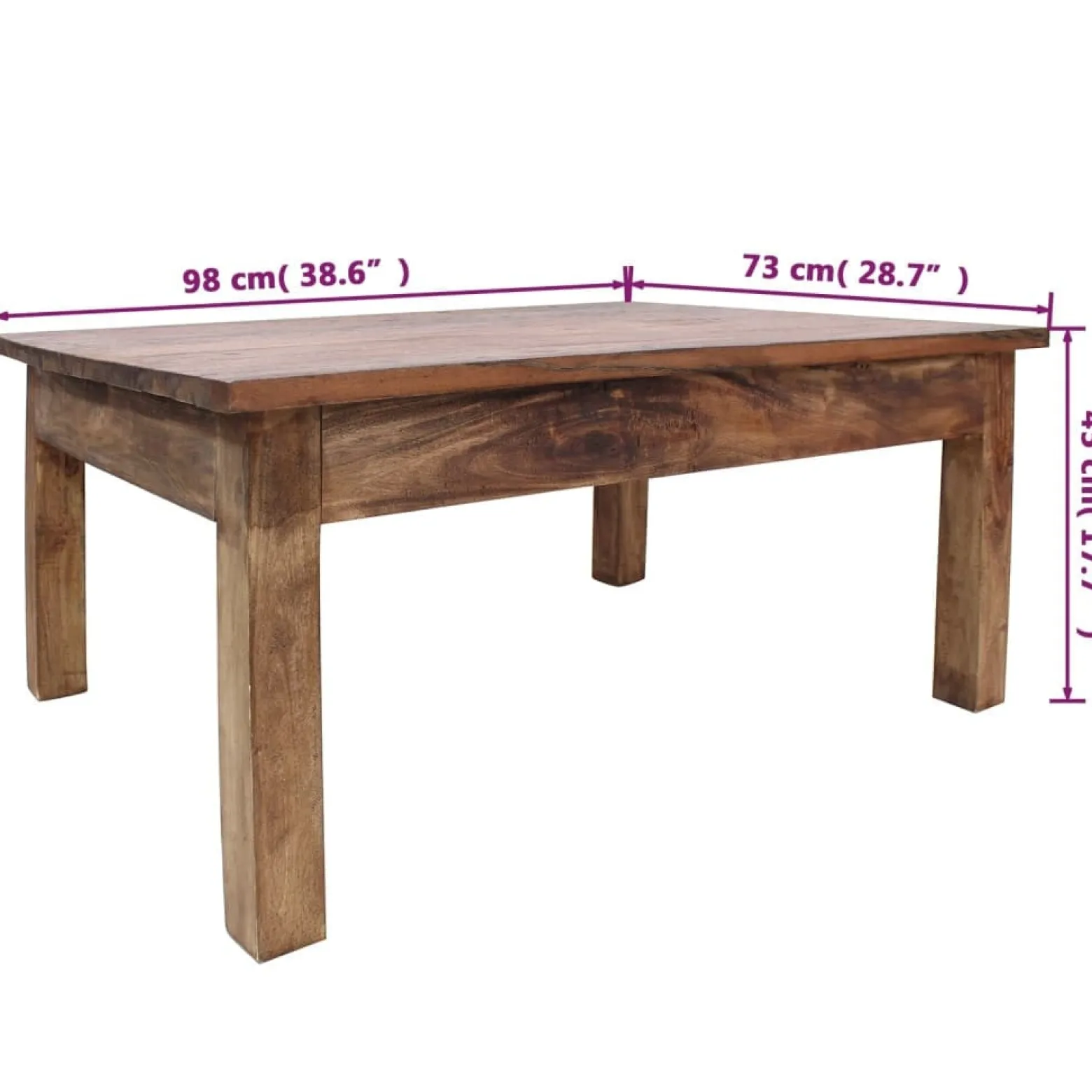 Stolik Kawowy Ława Stół Drewniany 96x73x45 Do Salonu Do Pokoju