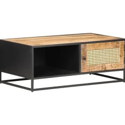 Stolik Kawowy Ława Stół Drewniany 90x50x35 Drzwiczki Do Salonu Do Pokoju