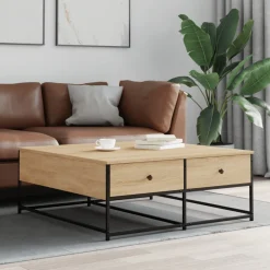 Stolik Kawowy Ława Stół Sonoma 100x99x40 Szuflady Do Salonu Do Pokoju
