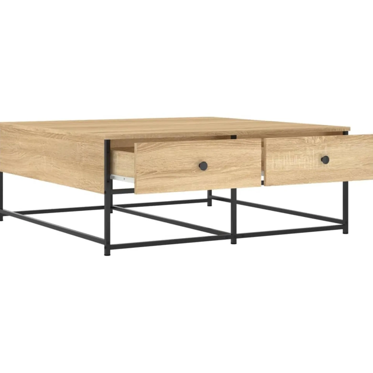 Stolik Kawowy Ława Stół Sonoma 100x99x40 Szuflady Do Salonu Do Pokoju