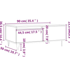 Stolik Kawowy Ława Stół Szary 90x50x36.5 Do Salonu Do Pokoju