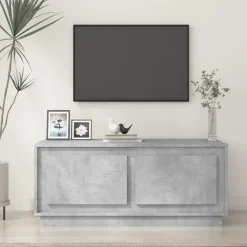 Stolik Kawowy Ława Stół Szary 102x50x44 Drzwiczki Do Salonu Do Pokoju