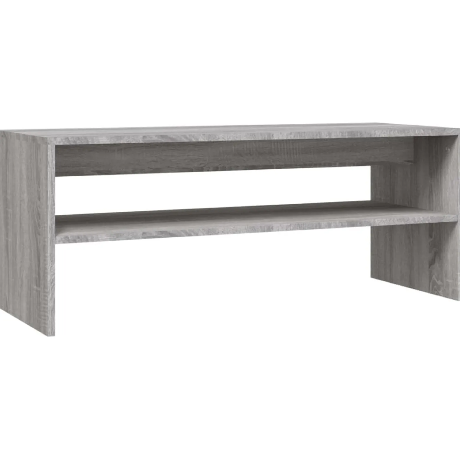 Stolik Kawowy Ława Stół Szary 100x40x40 Półka Do Salonu Do Pokoju