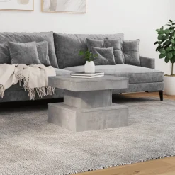 Stolik Kawowy Ława Stół Szary 50x50x40 Podświetlenie Led Do Salonu