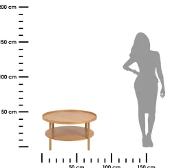 Stolik kawowy Banbury dębowy okrągły 80 cm