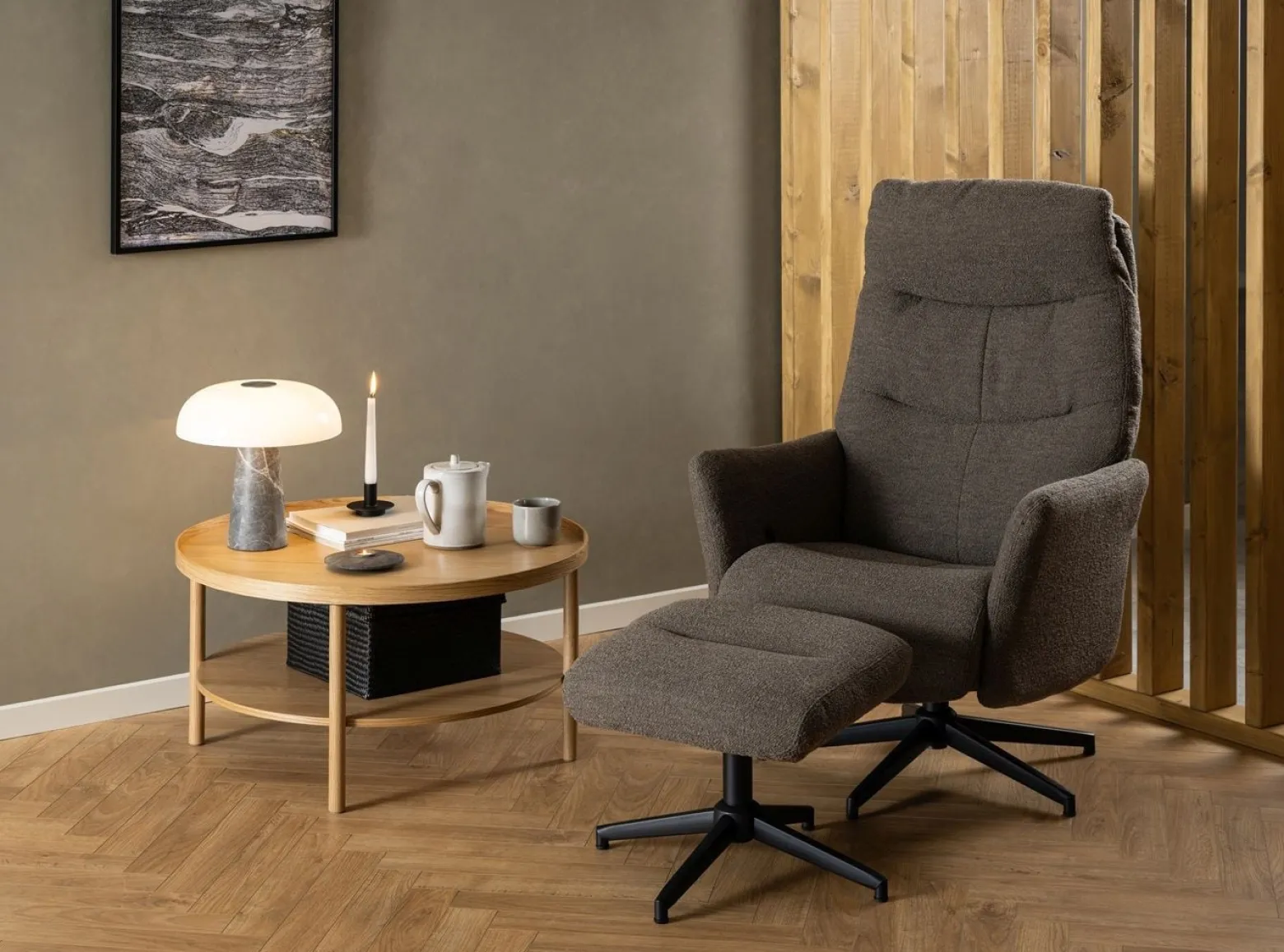 Stolik kawowy Banbury dębowy okrągły 80 cm