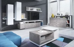 Stolik kawowy BOTA 120x60 biały/beton colorado