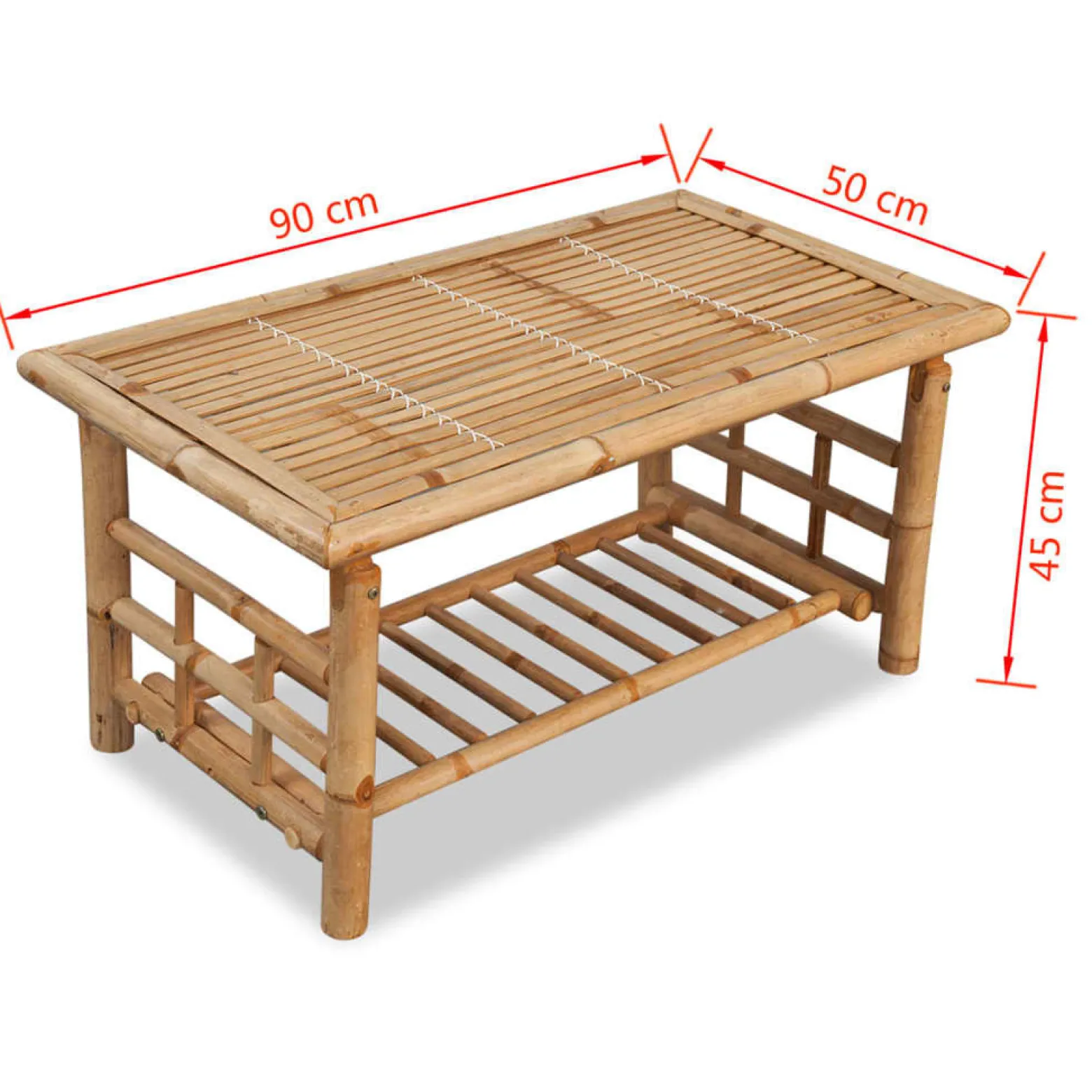 Stolik kawowy Brąz 90 x 50 x 45 cm Bambus vidaXL