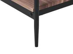 Stolik kawowy ciemne drewno z czarnym 100 x 52 cm