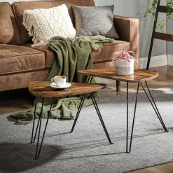 Stolik kawowy ciemny brąz stoliczek zestaw 2 szt 60x38x47,5 Begryf
