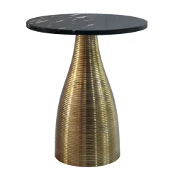 Stolik kawowy 40 cm aluminium metalowy stolik do salonu marmurowy blat