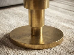Stolik kawowy 60cm okrągły Marmur, Stolik do salonu, Stolik metal Biały