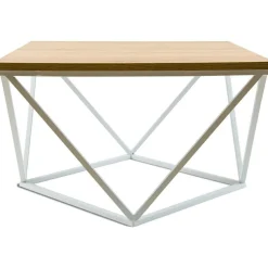 Stolik kawowy Curved 60 cm biały jasny