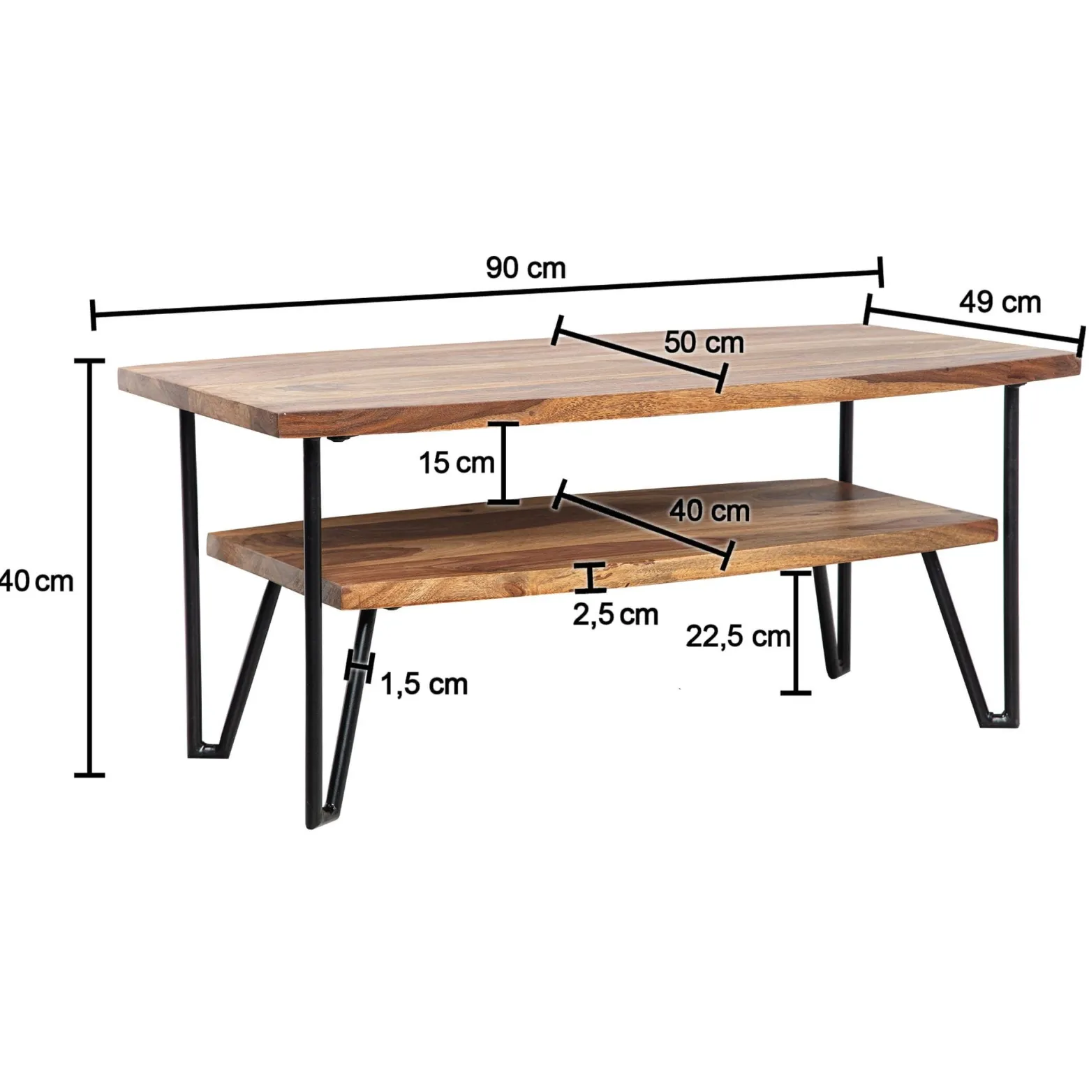 Stolik kawowy FineBuy 90x50x40 cm