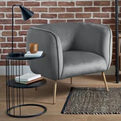 Stolik kawowy Kobu czarny 2 poziomy okrągły loft do salonu