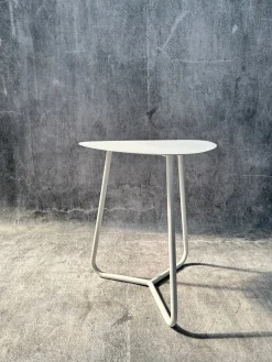 Stolik Kawowy Metalowy, Design, Biały TRÓJKĄT