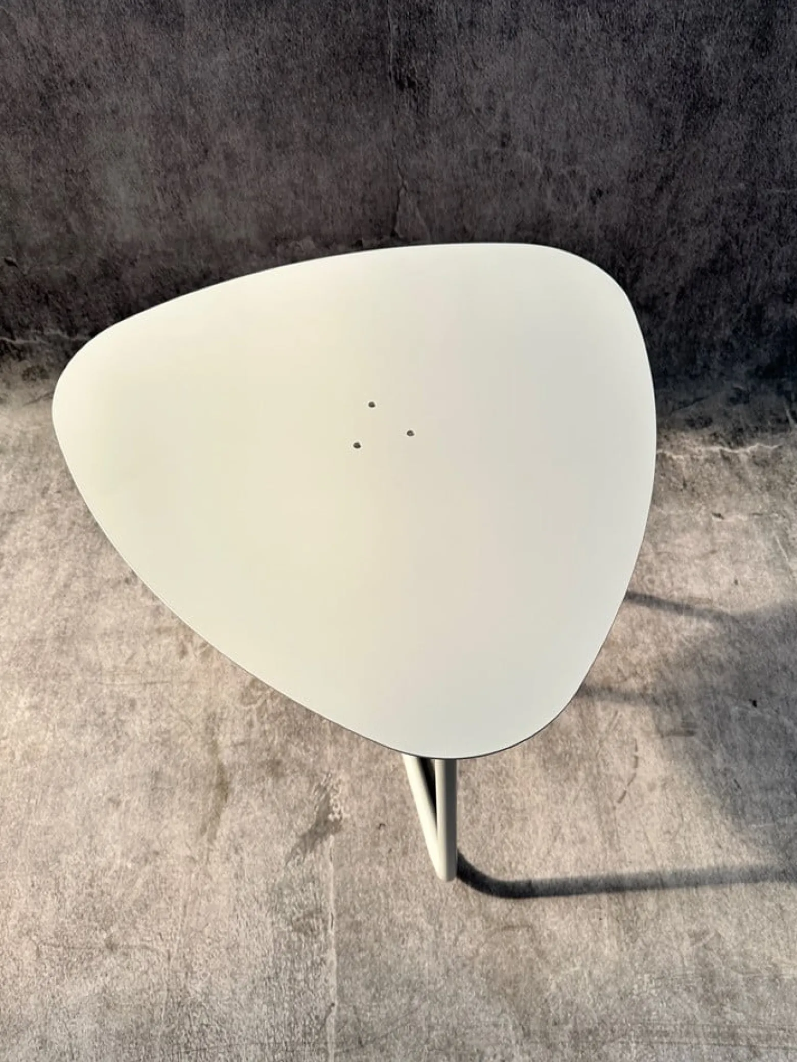 Stolik Kawowy Metalowy, Design, Biały TRÓJKĄT