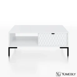 Stolik kawowy MODERN – Biały | 100x47x60 cm